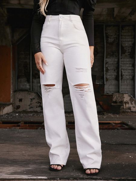 

mian twins x squad ripped detail straight leg jeans p39f#, Blue