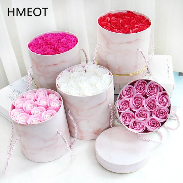 

decorative flowers & wreaths surprise romantic valentine's day gift round hug bucket+soap flower box storage birthday for mum/girlfrien
