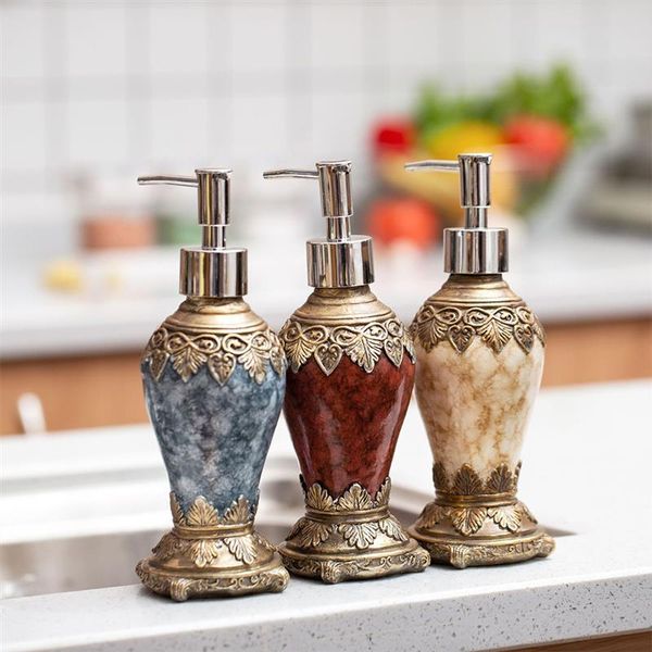 

liquid soap dispenser 300ml pattern agate color bottle retro sub-bottling creative shower gel press bathroom home tools