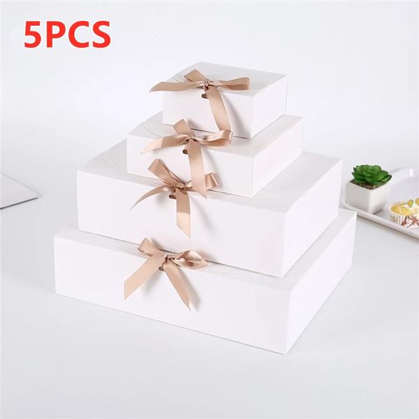 

5pcs/set clamshell bow gift box sealed baked egg yolk pastry mooncake art wedding birthday candy chocolate wrap