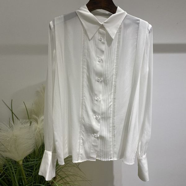 

blouses spring fashion white designers 100% real silk elegant female blouse office lady shirts party