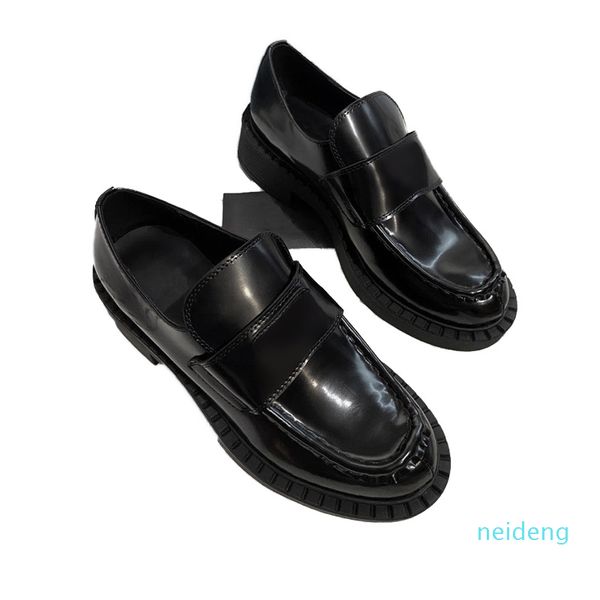 

2021 arrival women loafers dress wedding party shoes leather shoe platform sandal fashion business formal loafer social chunky, Black