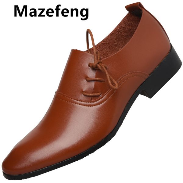 

dress shoes luxury business oxford leather men breathable rubber formal male office wedding flats footwear homme arbq, Black