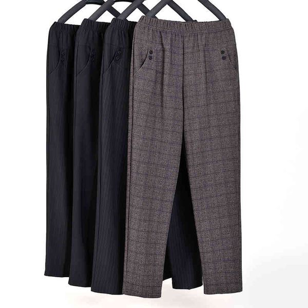 

capri mid-winter veet straight pants elastic waistband casual female pantalon plus size clothes, Black;white