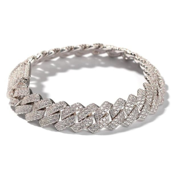 

link, chain men hip hop bracelets pave setting zircon male hiphop iced out bling cuban jewelry gifts, Black