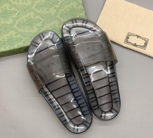 

2021 fashion women transparent slipper flat slides flip flops summer outdoor bath shoes beach wear slippers shoe factory, Black