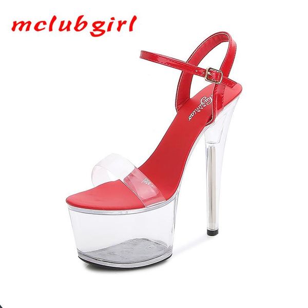 

dress shoes mclubgirl clear heel platform patent leather 17cm sandals extra high heels stiletto black hate sky female summer lfd