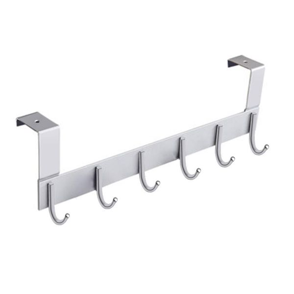 

hooks & rails towel holder with 6 coat rack for hanging bathroom door hook clothes bedroom space aluminum accessories multi-functional