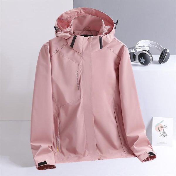 

women's jackets 2021 autumn couple models [female] single punch detachable hooded gak ladies windproof jacket, Black;brown