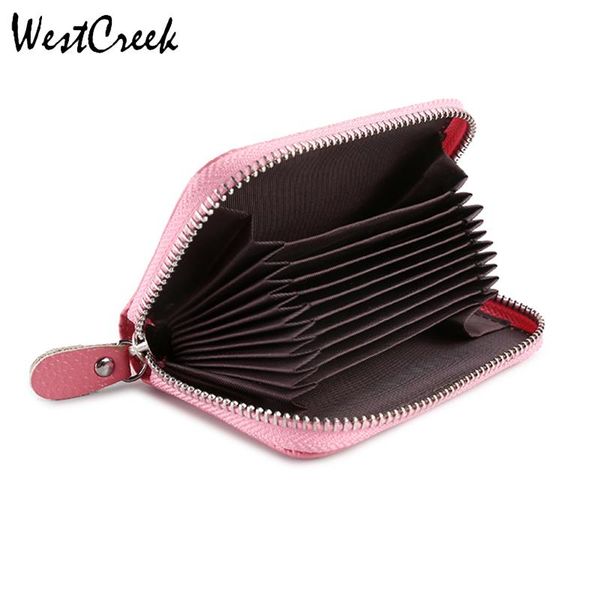 

card holders westcreek brand wholesale women zipper holder split leather cardholder bags wallet for s, Brown;gray