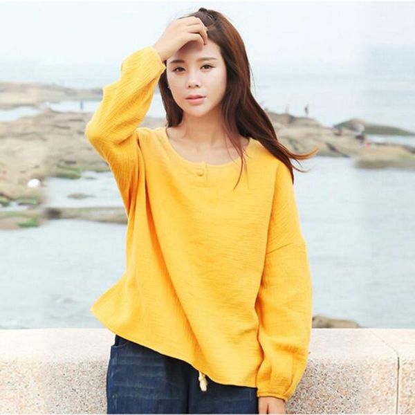 

women's blouses & shirts plus size 2021 women casual loose cotton linen blouse long sleeve blusas s-5xl 6xl black red rose, White