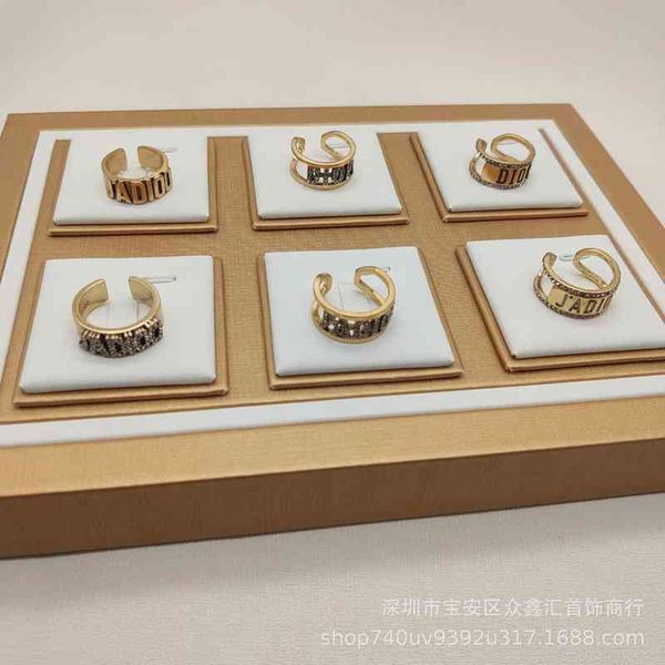 

rings d family style cd letter brass ring with diamond opening adjustable bee, Silver