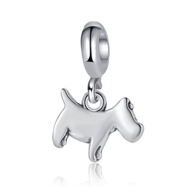 

fits pandora sterling silver bracelet 30pcs puppy dog dangle beads charms for european snake charm chain fashion diy jewelry wholesale, Black
