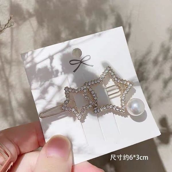 

tzd korean barrettes star alloy clips hairpin with korean star diamond alloy hairpin with diamond, Golden;silver