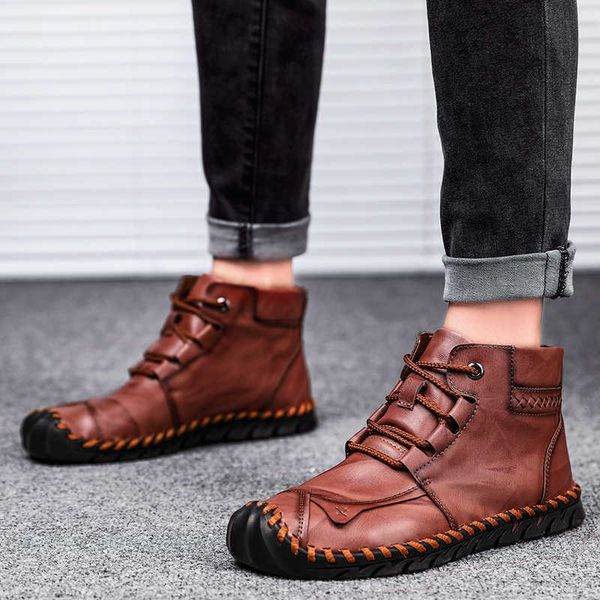 

men's boots autumn winter martin large casual high tooling men's boots, Black