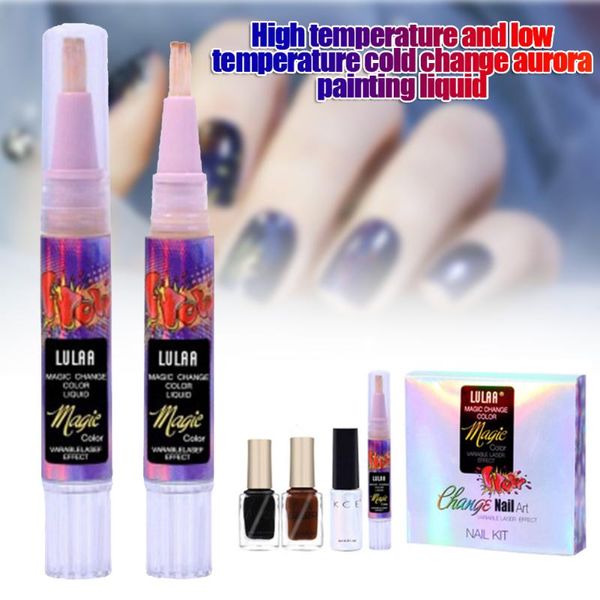 

temperature color changing nail liquid polish aurora paint colorful art varnish soyw889 gel, Red;pink