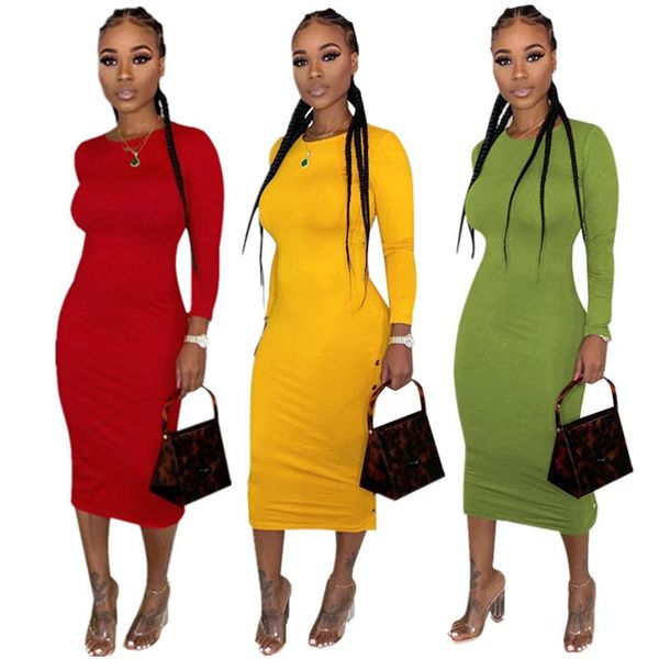 

casual dresses women's fashion side button cutout mid dress, Black;gray