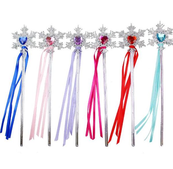 Fairy Wand Ribbons Streamers de Natal Festa de Casamento Snowflake Gem Sticks Magic Wands Confetti Party Props Decoração Eventos Favores