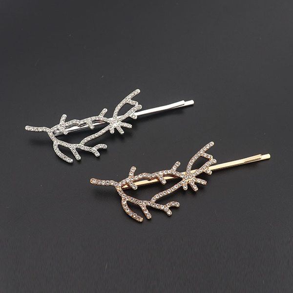 

hair clips & barrettes christmas gift deer horn antler clip women jewelry gifts for kids accessori capelli gold cz pin headwear, Golden;silver