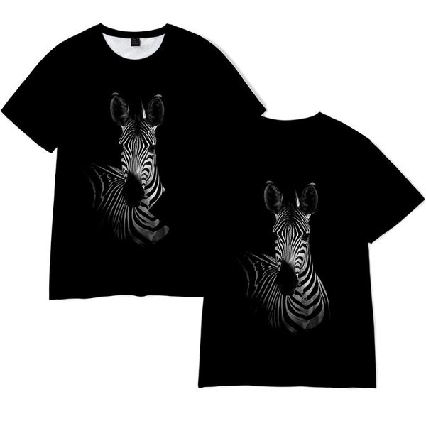 

printed animal zebra t-shirt men women tees summer kids t shirts casual hip hop boys girls black shirt men's t-shirts, White;black