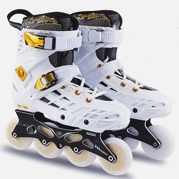 

roller skates men's and women's single row flat flower shoes flash inline &