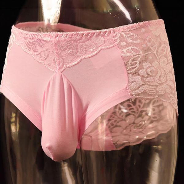 

underpants see through briefs sissy breathable string thong g-string lace men, Black;white