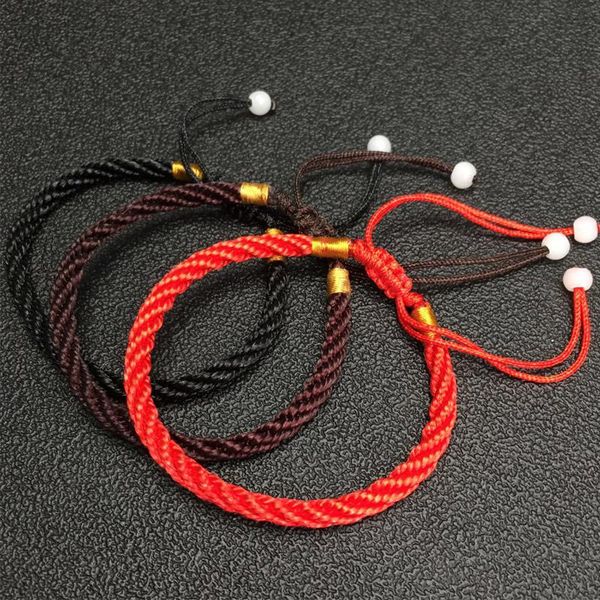 

charm bracelets bohemian tibetan woven rope for women men stacking adjustable lucky knot bracelet jewelry gift wholesale, Golden;silver