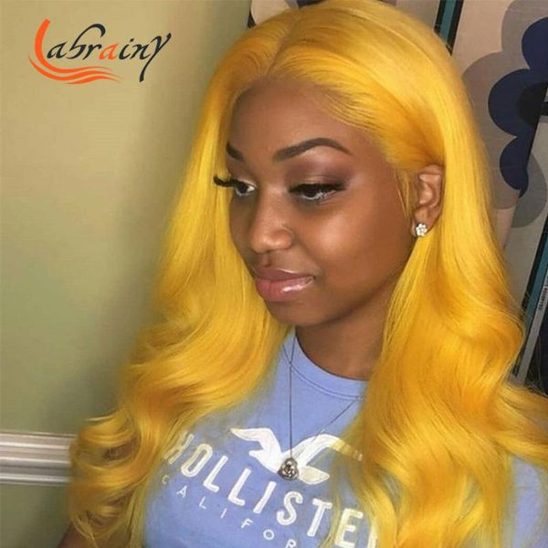 

orange hd transaprent lace frontal human hair wigs glueless body wave pre plucked front wig soft natural hairline13x6, Black;brown