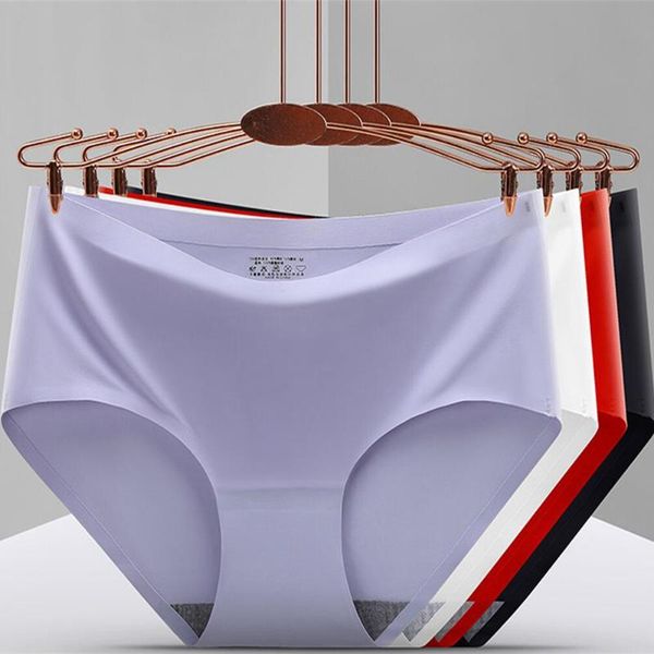 

women's panties 5pcs breathable ice silk soft lingerie woman underwear female briefs panty transparent cotton underpants, Black;pink