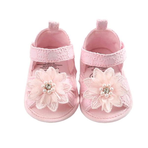 

0-18m born infant baby girls flower shoes princess lace pearl sandals party birthday for toddler 210515, Black;red