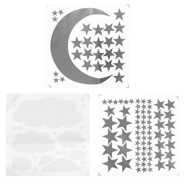 

wall stickers 3 sheets diy moon and stars decals decorations murals