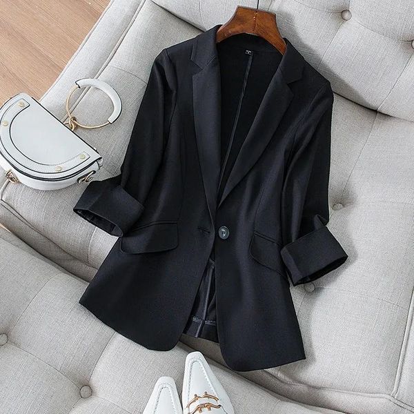 

women's suits & blazers tencel linen thin small suit jacket female large size air-conditioned shirt 2021 spring and summer korean casua, White;black