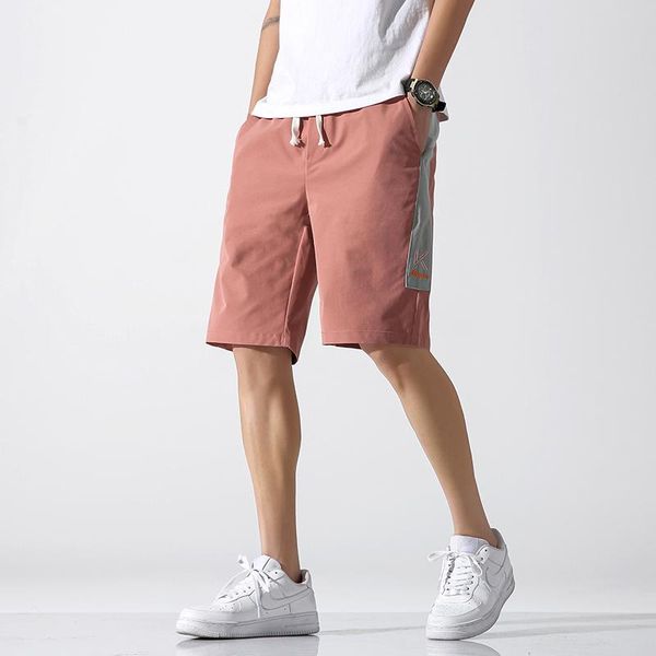 

men's shorts brand solid color summer home wear for men beach board knee length male large size m-4xl, White;black