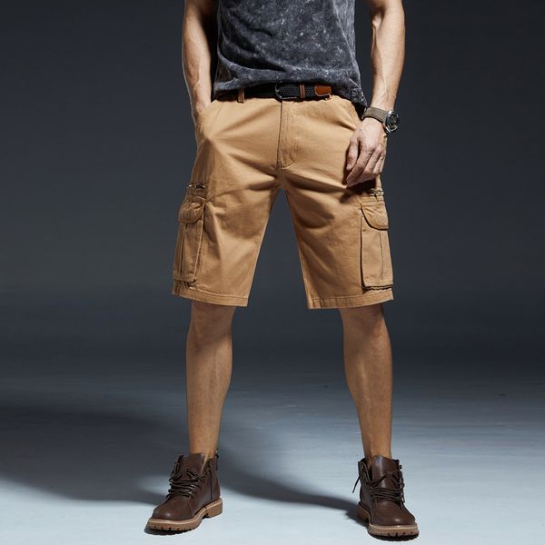 

men's shorts summer solid color multi-pocket loose large size casual overalls men five-point beach 7xl q6z3, White;black