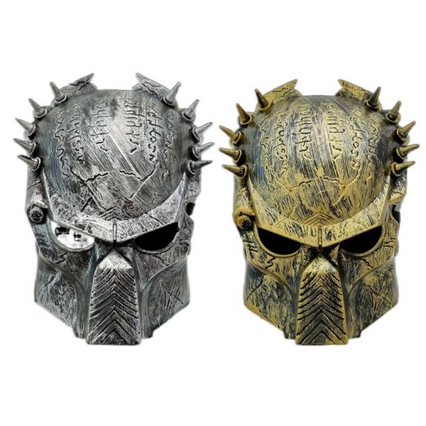 Predator Maskesi Cadılar Bayramı Korku Maskesi Yalnız Kurt Maskesi Perçin Yapış Demir Maskeleri Cosplay Kostüm Malzemeleri Maskeli Pedator Maskeleri