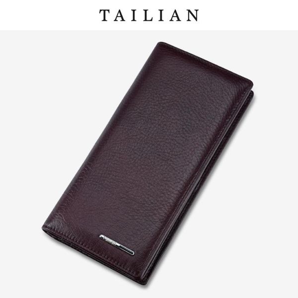 

wallets 2021 men's wallet made of genuine leather men business 11 position card holder phone purse coin money, Red;black