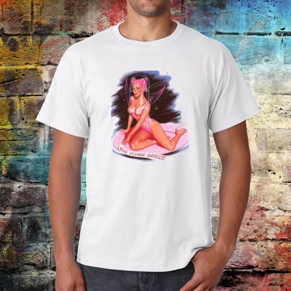 

miss flying saucer t-shirt, vintage t-shirt, graphic tee, ufo tee, tee, White;black