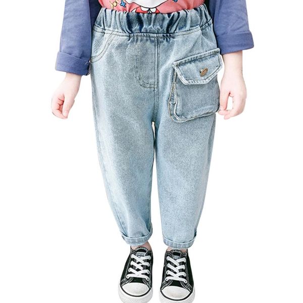 

jeans for girls pockets toddler girl casual style spring autumn baby clothes, Blue