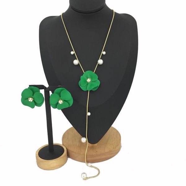 

earrings & necklace yuminglai 24k gold plated and 2 sets of jewelry set flower long brazil fhk11919, Silver
