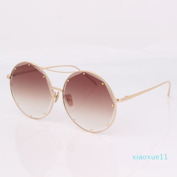 

sunglasses gold round metal frame tea lens sunglasses women with square studded, White;black