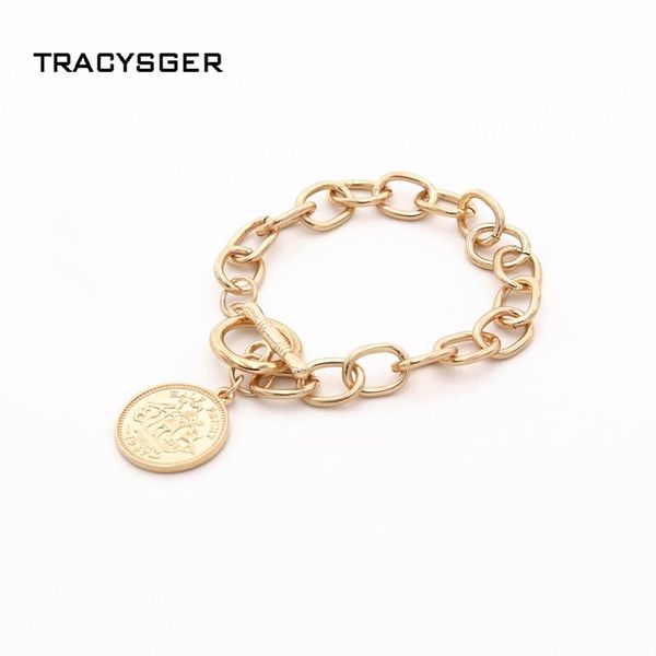

link, chain sl-30514/tracysger/queen coin bracelet, Black