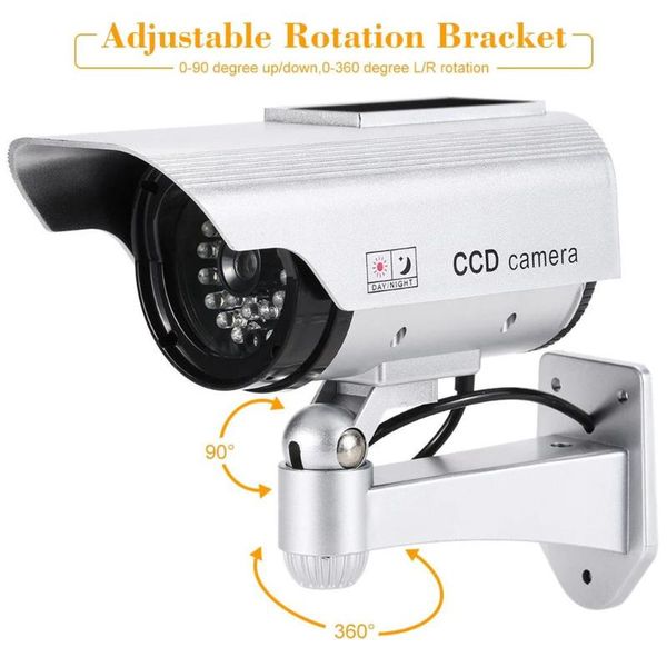 

webcams simulation dummy fake camera solar power waterproof outdoor indoor security cctv surveillance flashing led light