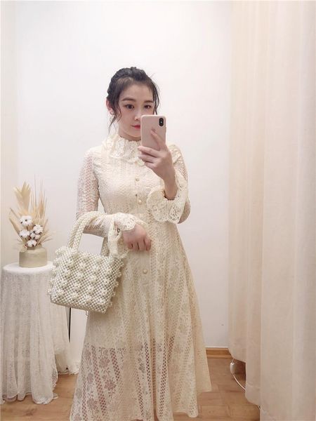 

casual dresses promotion a-line solid zanzea vestidos mujer vadim women's lace dress temperament slim long sleeve midi female, Black;gray