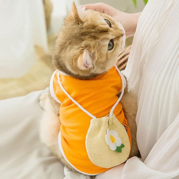 

spring and summer thin breathable small pet vest dog cat cool cartoon dress clothes costumes