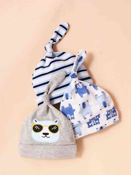 

3pcs baby cartoon graphic hat she03, Yellow