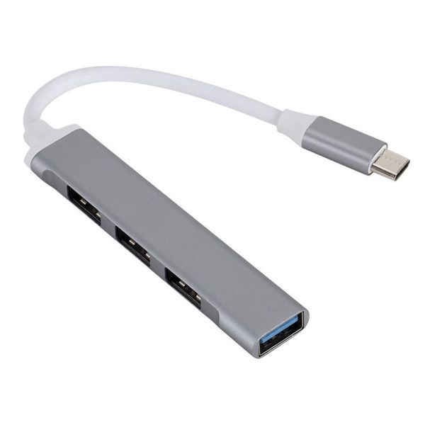 

hubs type-c to 4 port usb hub aluminum alloy four-port cable splitter usb3.0 type c