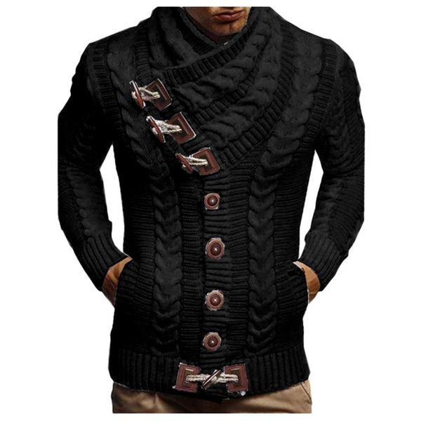 

men's sweaters 2021 autumn winter turtleneck button pullover male long sleeve solid color sweater jumper kenara Ã§ekmek #t3g, White;black
