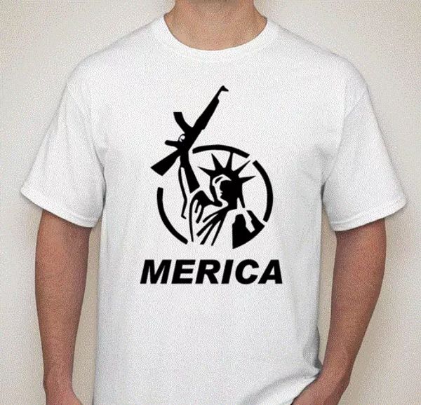 

Merica Statue of liberty 2A @nd amendment gun rights lover T shirt, White;black