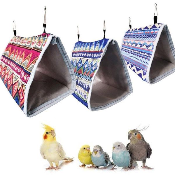 

triangle parrot hammock bird nest hanging sleeping bed (random color) cages
