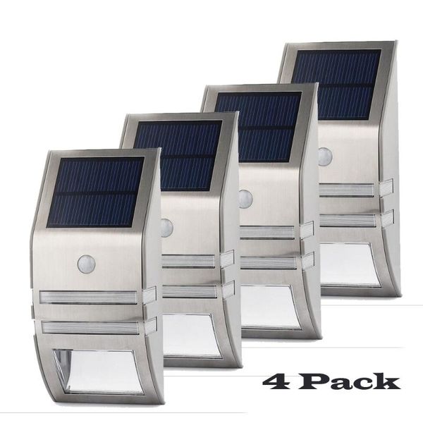 

motion sensor wall light 4pcs led solar porch outdoor energy saving waterproof security lamp garden decoration sconce lamps
